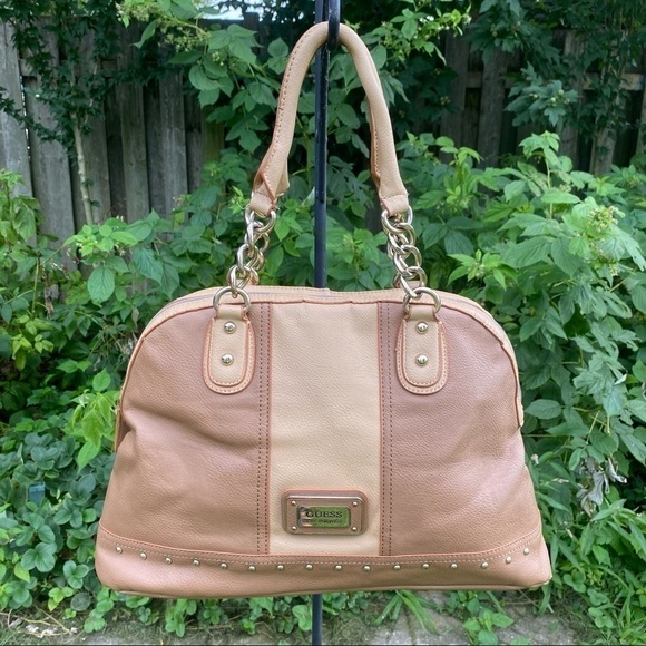 Guess Los Angeles  Beige & Tan Faux Leather Purse - Picture 12 of 12